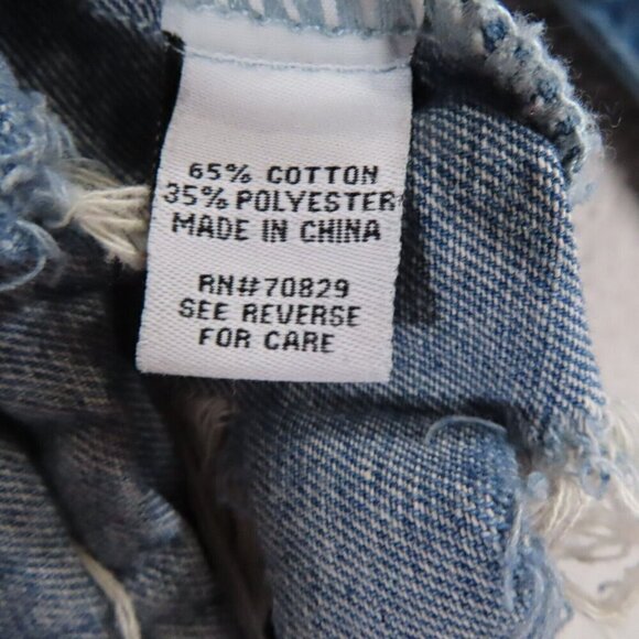 Rue 21 Denim Jean Dress Small Y2K Distressed Ripped Grunge Long Sleeve Rue21 - Picture 8 of 12